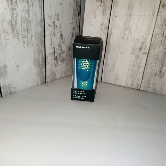Starbucks Mini Cup Keychain Ornament Ice Blue Glacier Blue Ombre Studded - Picture 3 of 5